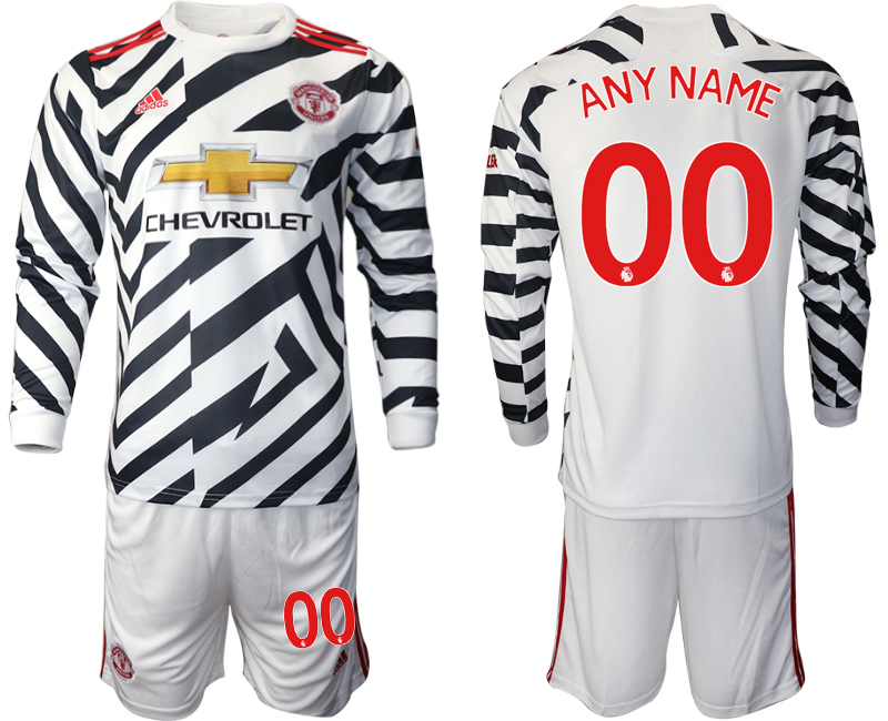2021 Men Manchester united away long sleeve custom soccer jerseys->customized soccer jersey->Custom Jersey